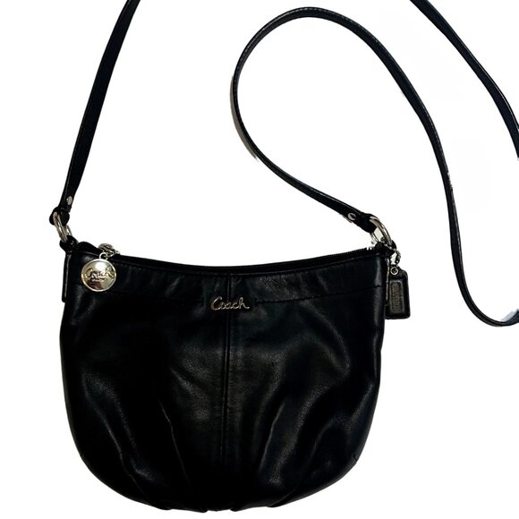 Coach Crossbody Black Leather Bag Purse - Picture 3 of 8